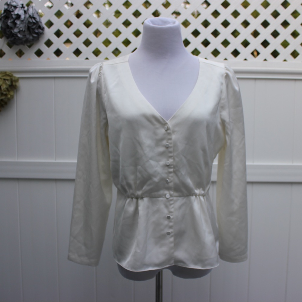 J. Crew White Button Blouse